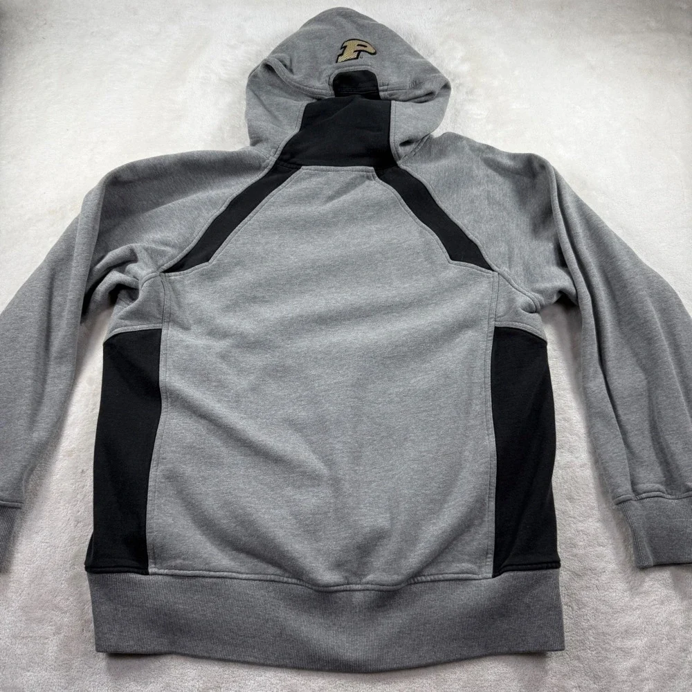 Nike Team Purdue University Hoodie Mens Medium Gray Black Colorblock Sweatshirt